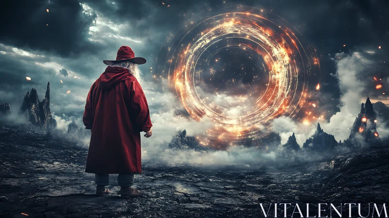 Enchantment's Gate: Wizard at the Threshold AI Image