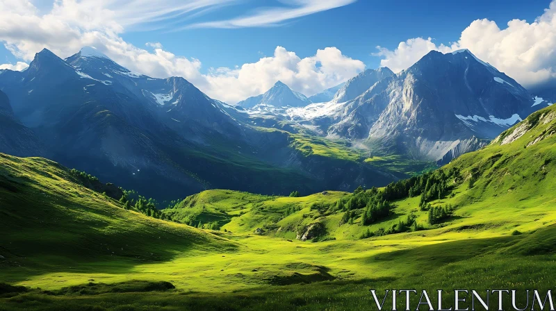 Picturesque Mountain View with Green Valley