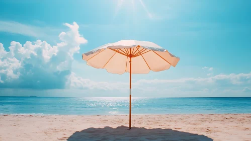 Seaside Serenity: A Peach Umbrella's Shade