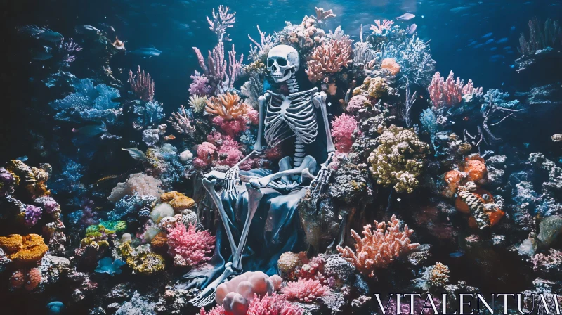 Ocean's Requiem: A Skeletal Monarch