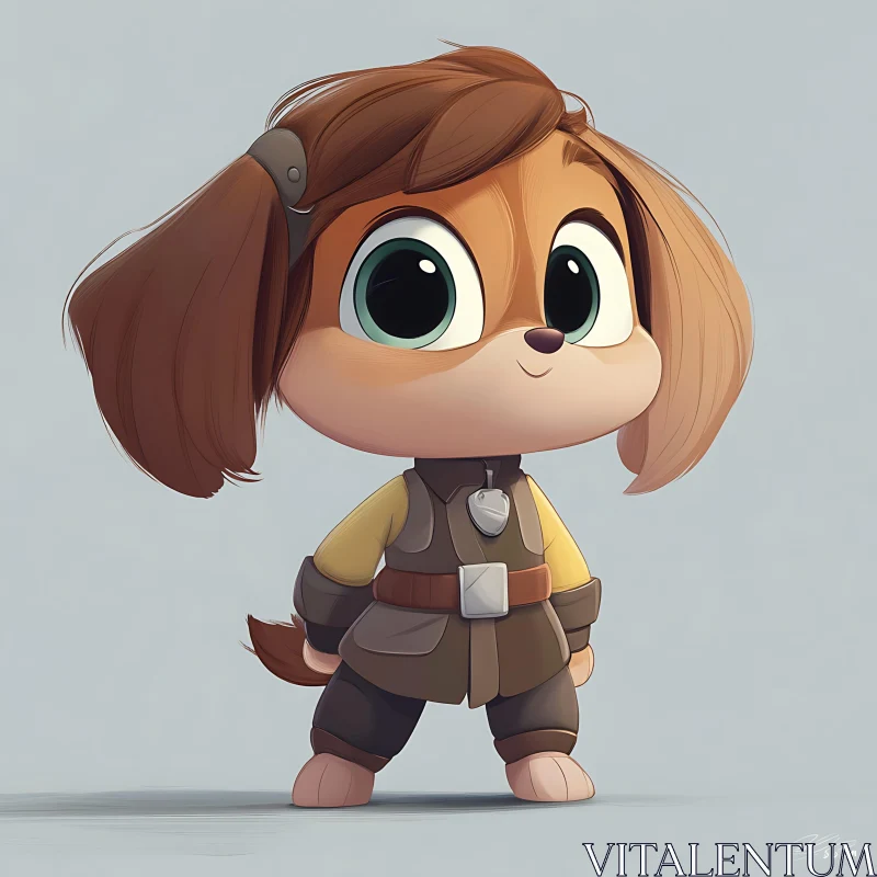 Charming Animated Dog Character Illustration