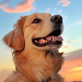 Dog Portrait at Sunset