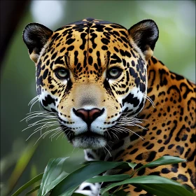 Jaguar Face Close-Up: Wildlife Image