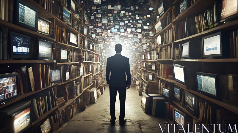 Man in Digital Library
