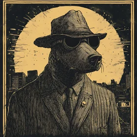 Noir-Inspired Anthropomorphic Seal Art