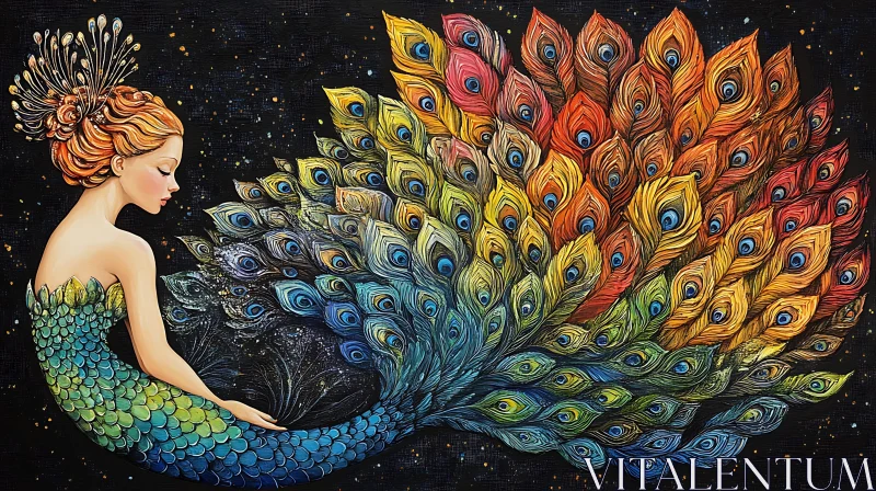 Peacock Mermaid Fantasy Art