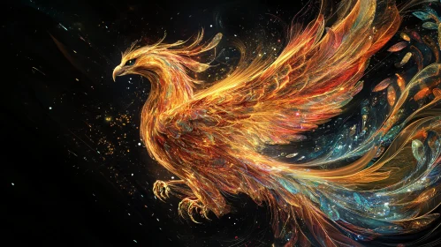 Fiery Phoenix in Flight