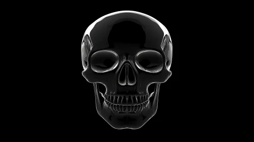 Dark Anatomy: Glossy Skull on Black