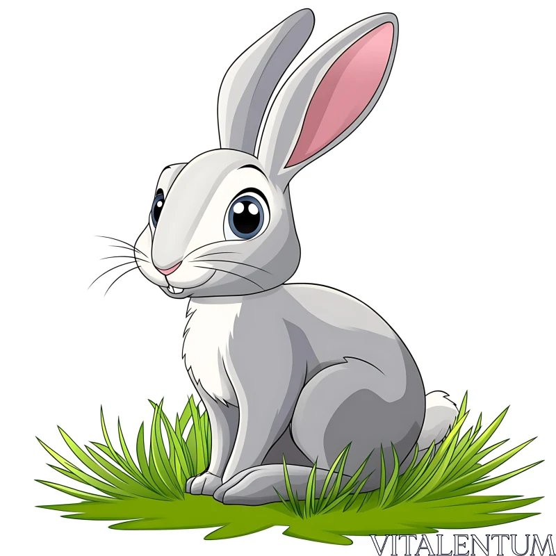 Cartoon Bunny Sitting Illustration