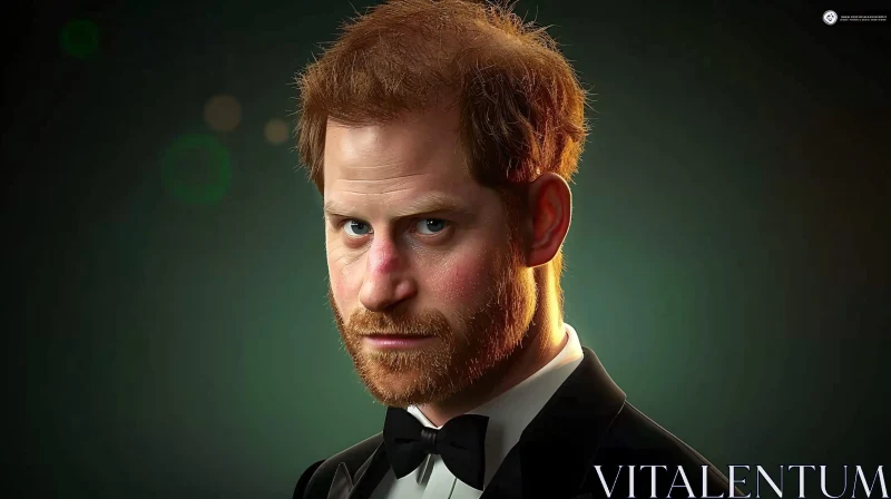 Regal Portrait of Prince Harry in Formal Attire