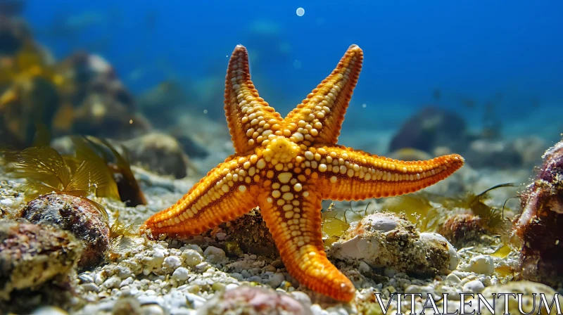 Orange Starfish Underwater