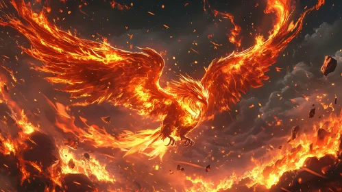 Blazing Phoenix in Flight