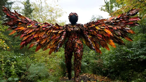 Autumnal Figure with Leaf Wings