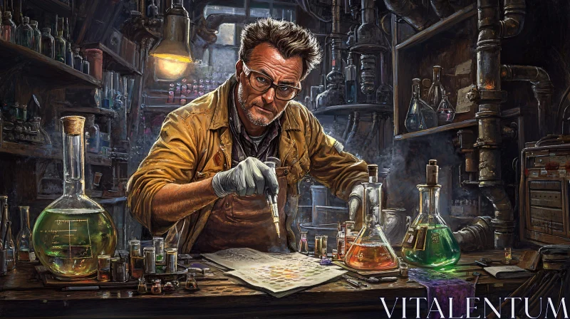 Chemist at Work Painting