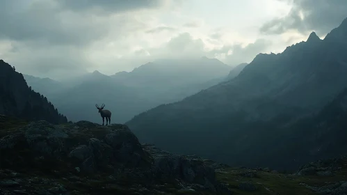 Mountain Deer Landscape