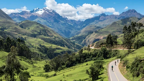 Cyclists on a Mountain Road