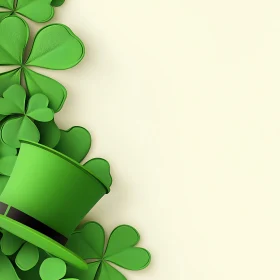 Lucky Green Hat with Shamrocks