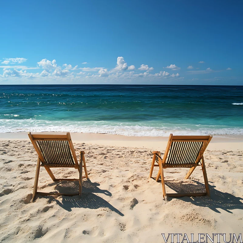 Seaside Relaxation: Two Chairs on the Beach