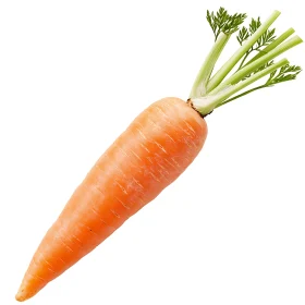 Vibrant Orange Carrot with Green Stems