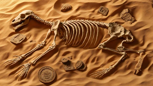 Fossilized Remains on Desert Sand