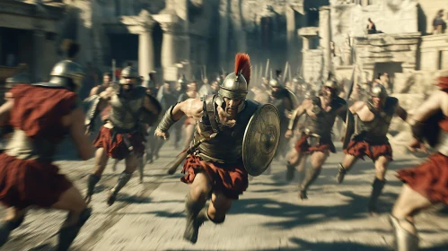 Ancient Roman Legion in Battle