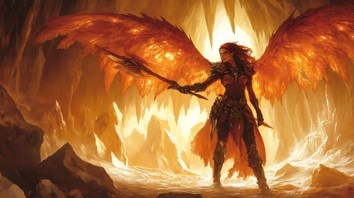 Winged Warrior in Golden Cave