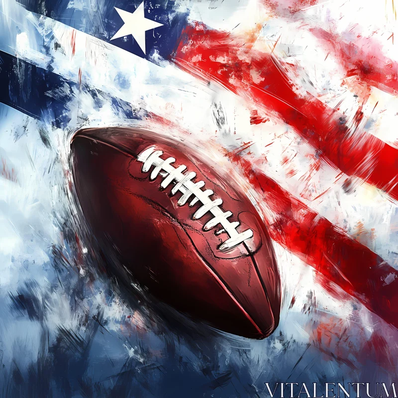 Abstract American Football Art with Flag Elements