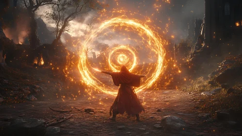 Enchanting Wizard Casting Spell