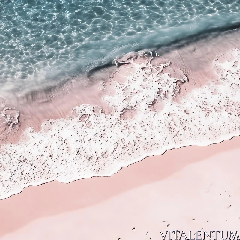 Aerial view of pink sand beach