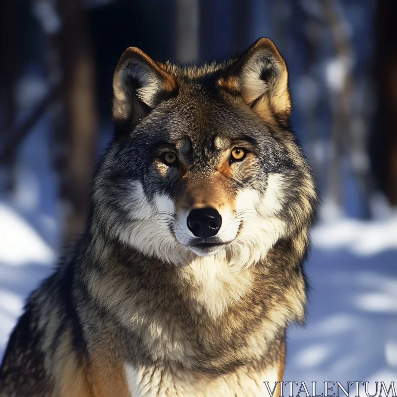 Close-Up of a Majestic Wolf