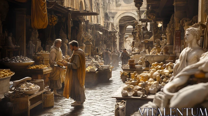 Bustling Market in Ancient City