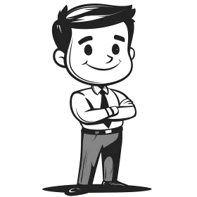 Illustrated Businessman Cartoon Character