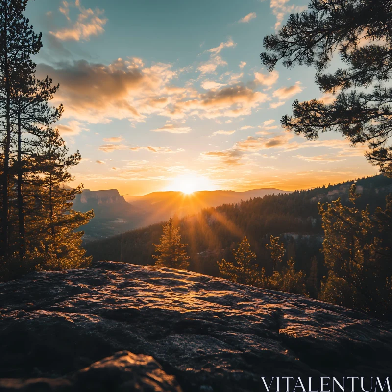 Scenic Sunset Over the Mountains