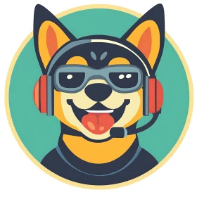 Gaming Dog Mascot Illustration