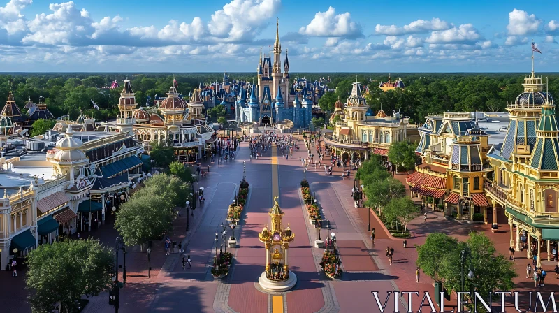 Majestic Castle Overlooking a Lively City