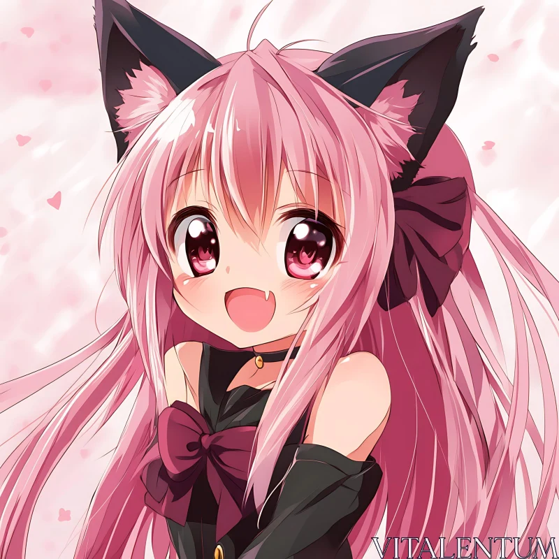 Chibi Cat-Eared Anime Girl