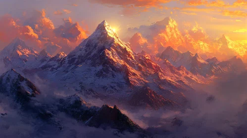 Alpine Peaks at Dawn