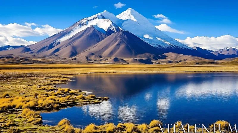 Snow Peaks Reflected in Lake