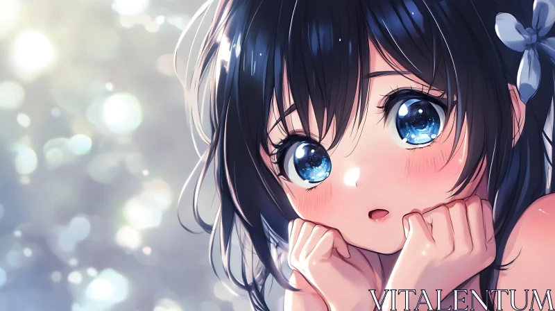 Detailed Anime Illustration with Bokeh Background