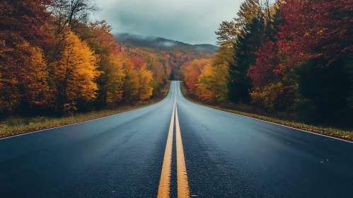 Scenic Autumn Drive Landscape