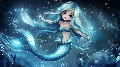 Underwater Fantasy with a Beautiful Mermaid