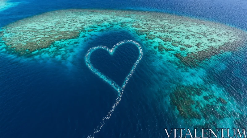 Ocean Heart Shape near Coral Reef