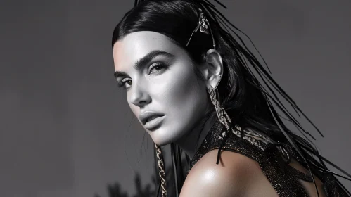 Monochrome Portrait of Kendall Jenner