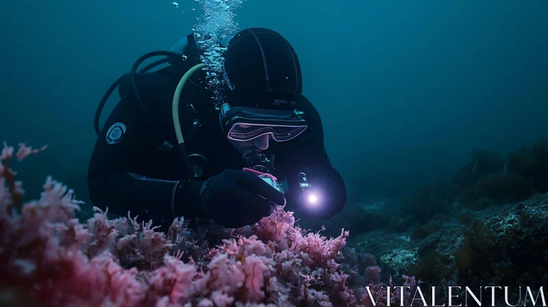 Diver Exploring Ocean Reef