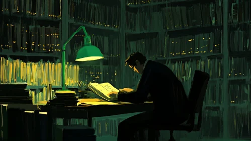Nighttime Study in the Library