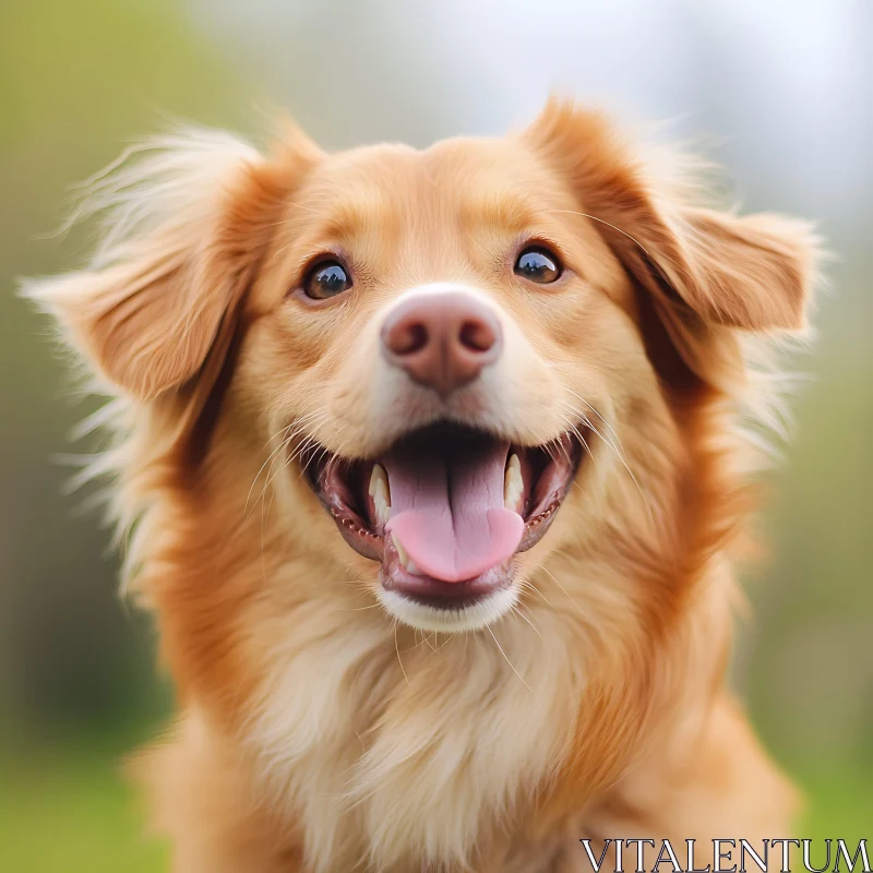 Joyful Dog with Golden Fur AI Image