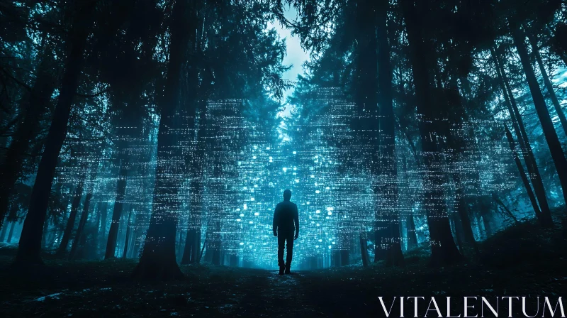 AI ART Figure in a Mystical Forest