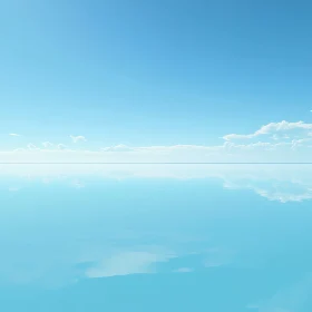 Calm Ocean View with Sky Reflection