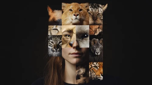 Animal and Human Portrait Collage
