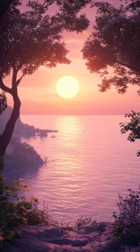 Enchanting Ocean Sunset Landscape